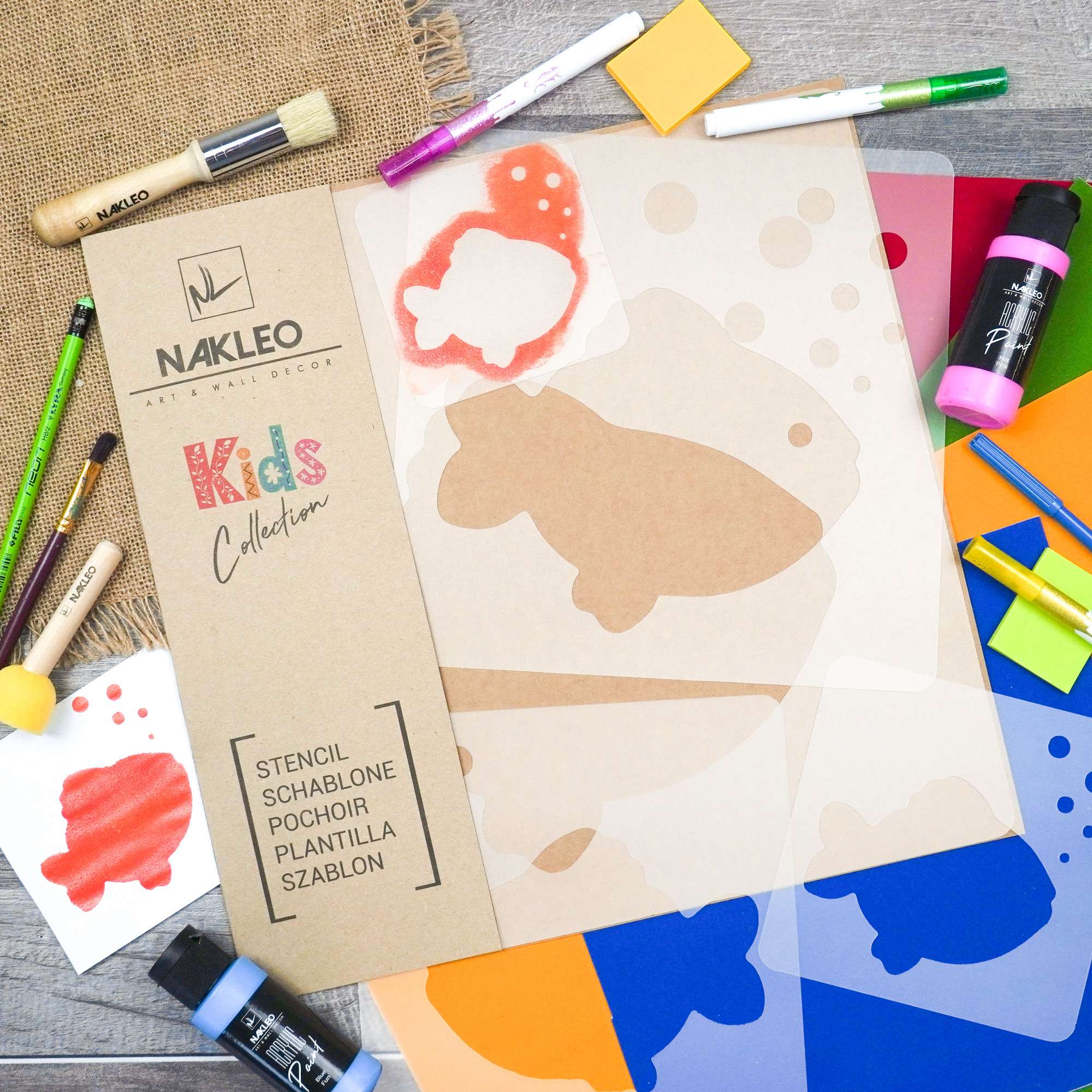 KIDS Șablon de plastic reutilizabile (5 buc) // PEȘTE - PEȘTE CLOVN - NEMO KIDS Șablon de plastic reutilizabile (5 buc) // PEȘTE - PEȘTE CLOVN - NEMO