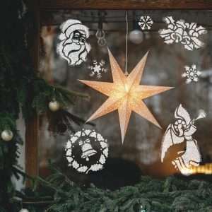 5 pcs Reusable Plastic Window Christmas Stencils for Artificial Snow