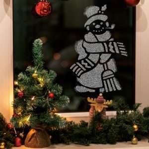 Reusable Plastic Window Christmas Stencil for Artificial Snow // SNOWMAN