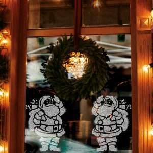 Reusable Plastic Window Christmas Stencil for Artificial Snow // SANTA CLAUS