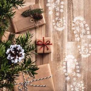 Plastic Reusable Window Christmas Stencil for Artificial Snow // SANTA'S FOOTSTEPS