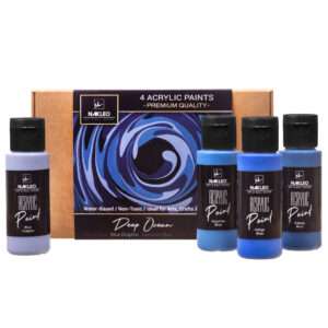 Acrylic Stencil Paint Set – 4 Colors (60ml, 2oz) – Deep Ocean