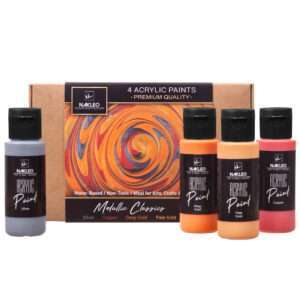 Acrylic Stencil Paint Set – 4 Colors (60ml, 2oz) – Metallic Classics