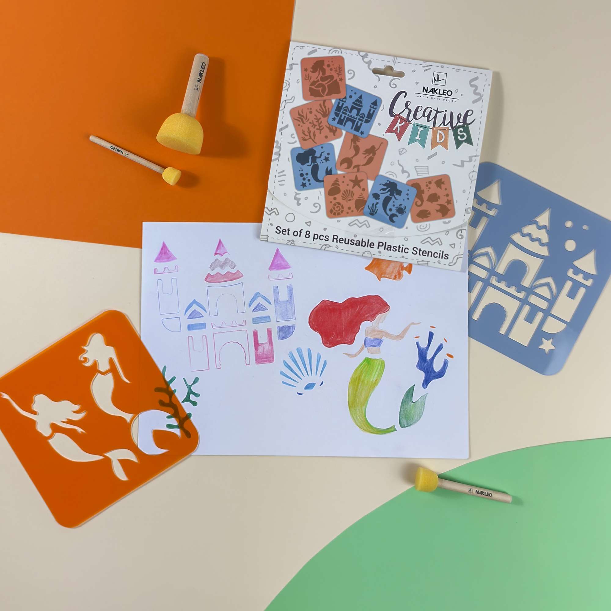 Șabloane de desen pentru copii // Set de 8 buc. // SIRENE Șabloane de desen pentru copii // Set de 8 buc. // SIRENE