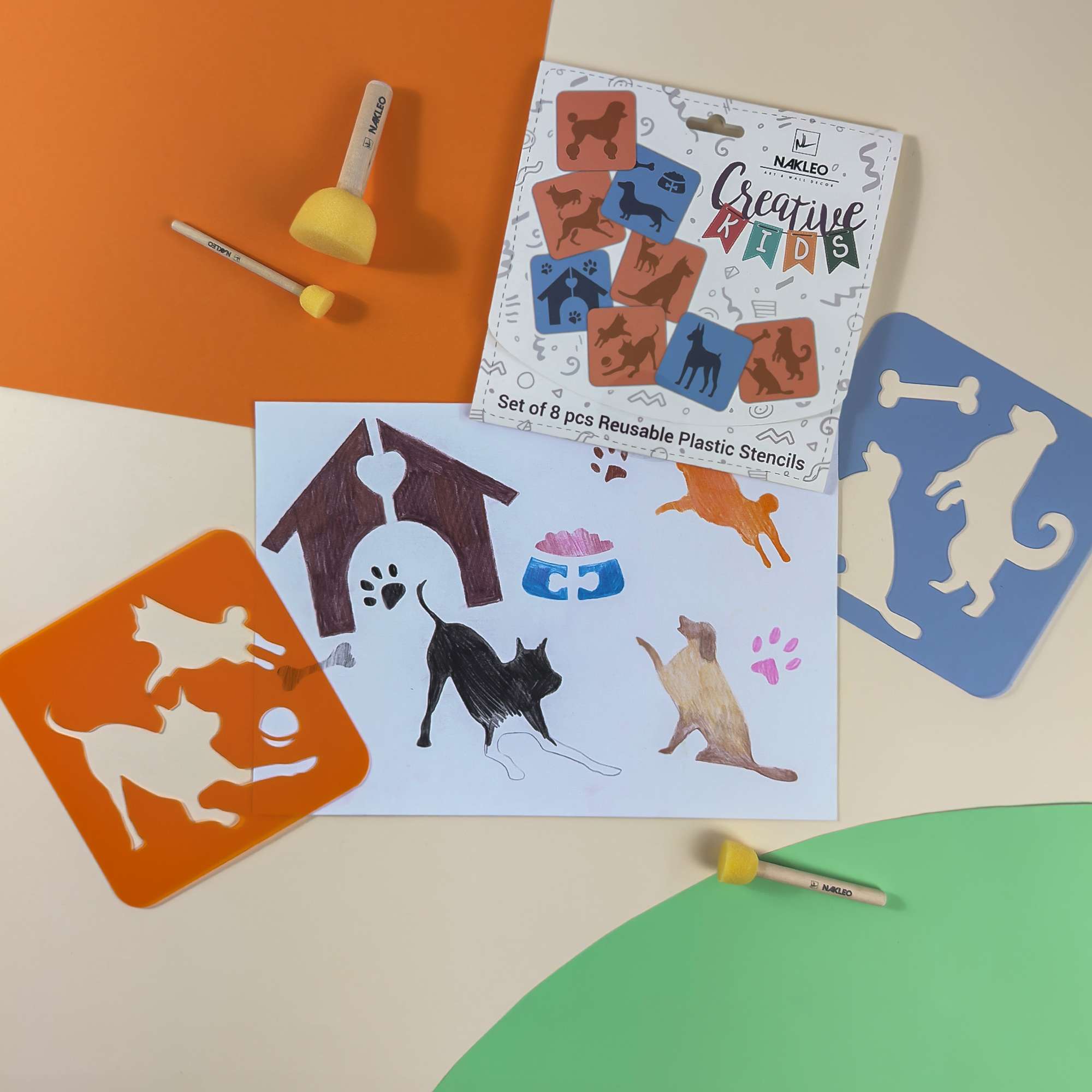 Șabloane de desen pentru copii // Set de 8 buc. // CÂINI Șabloane de desen pentru copii // Set de 8 buc. // CÂINI