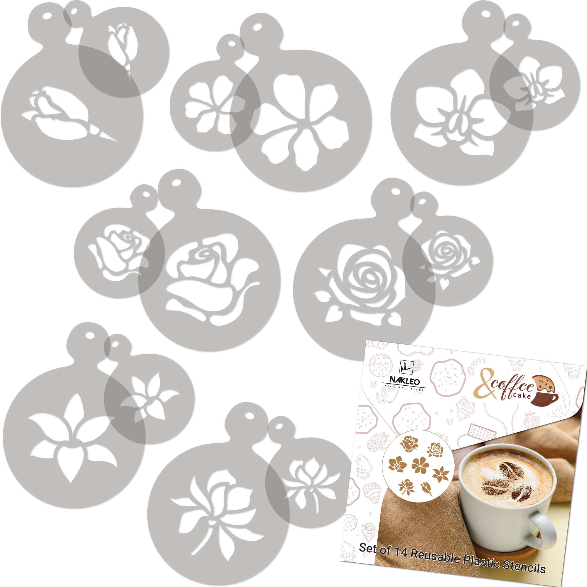 Cafea și Biscuiți Decorare Șabloane (14 buc.) // FLORI Cafea și Biscuiți Decorare Șabloane (14 buc.) // FLORI