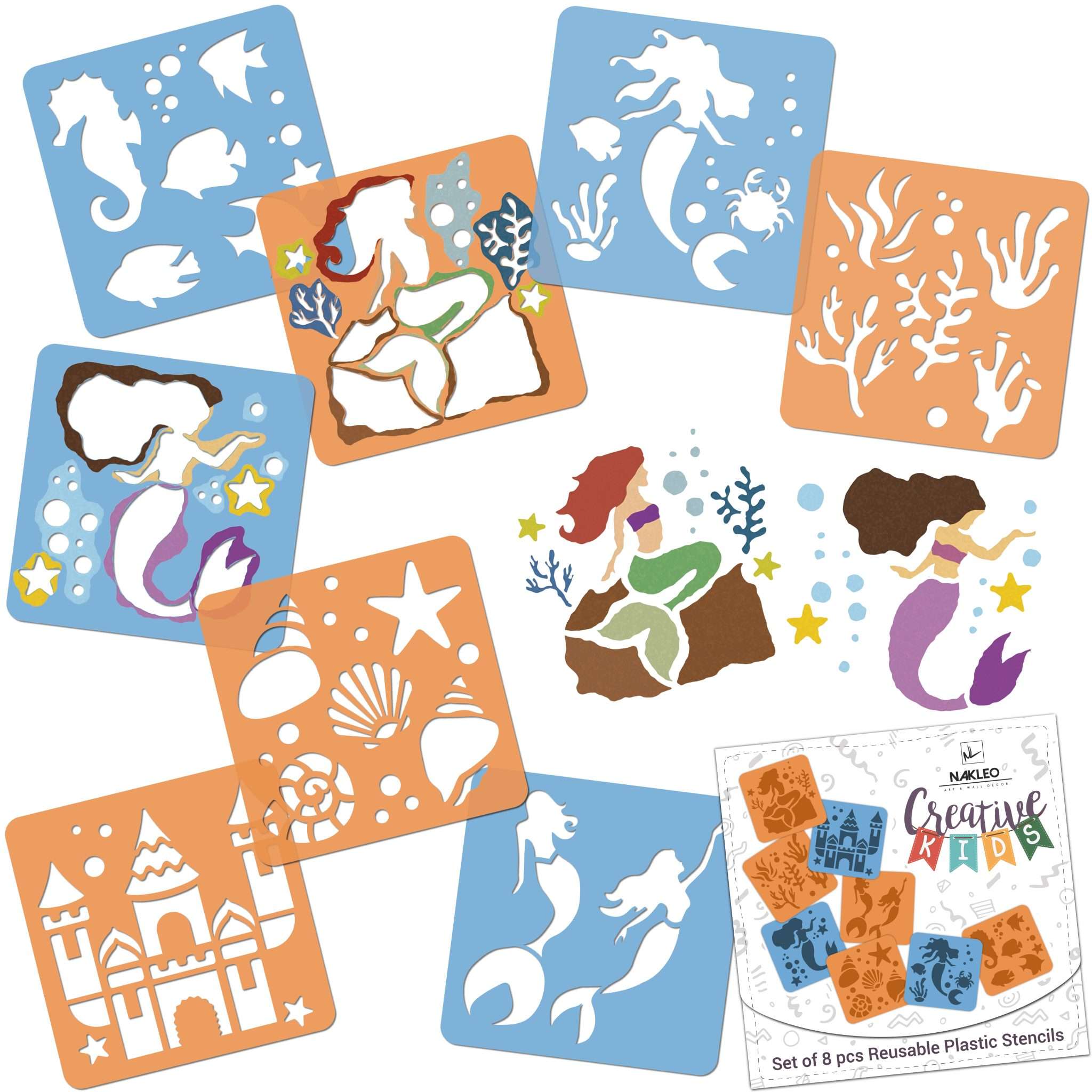 Șabloane de desen pentru copii // Set de 8 buc. // SIRENE Șabloane de desen pentru copii // Set de 8 buc. // SIRENE