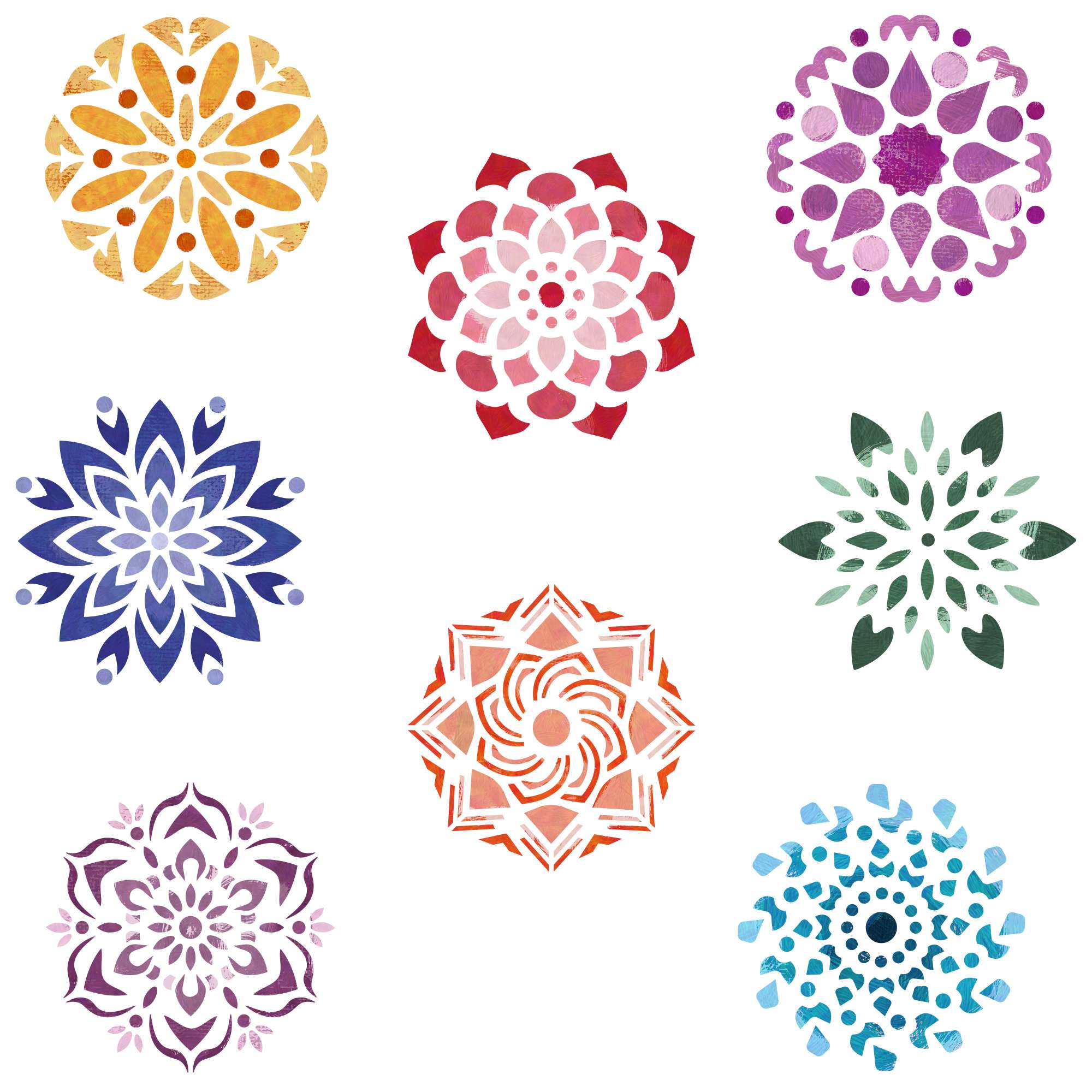 Șabloane de desen pentru copii // Set de 8 buc. // MANDALE Șabloane de desen pentru copii // Set de 8 buc. // MANDALE