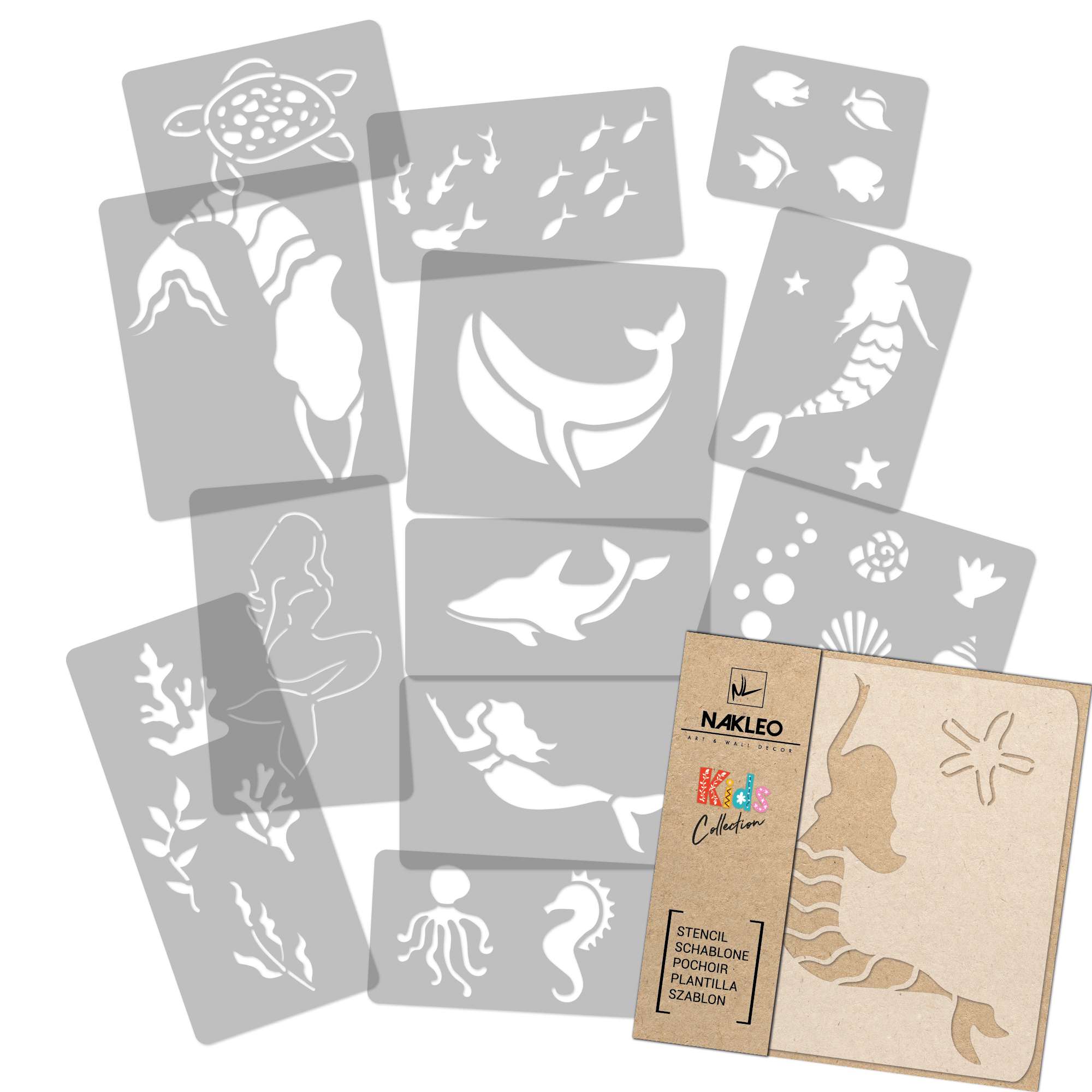 Șabloane de Pictură pentru Camera Copiilor // Set 14 buc // SIRENE Șabloane de Pictură pentru Camera Copiilor // Set 14 buc // SIRENE